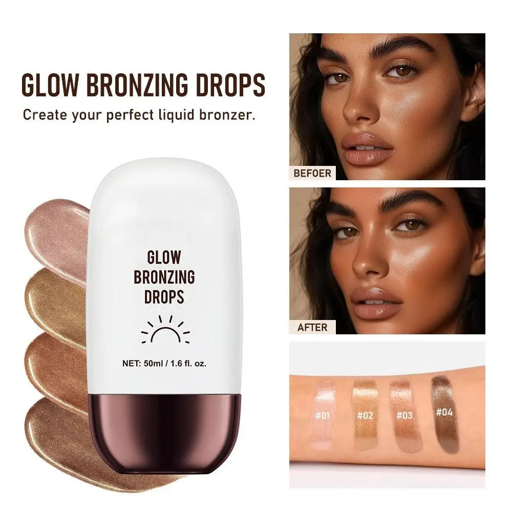 Natural Sun Kissed Bronzing Drops Bronzer Drops Light Coverage Hydrated Liquid Bronzing Drops Bronze Glow