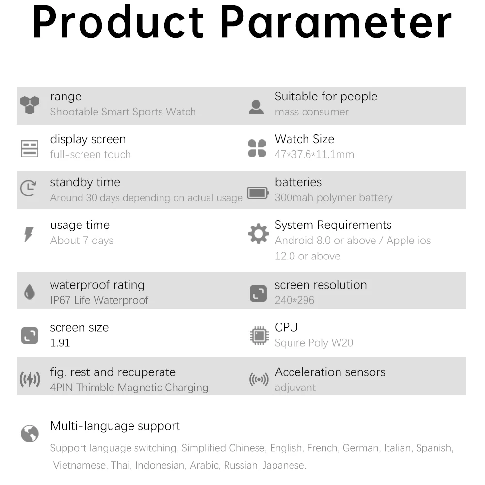 2025 ساعة ذكية جديدة مع كاميرا مينا ديناميكية بلوتوث مكالمة تسجيل الصور تسجيل الفيديو وضع الحركة المتعددة Android iOS Watch #6