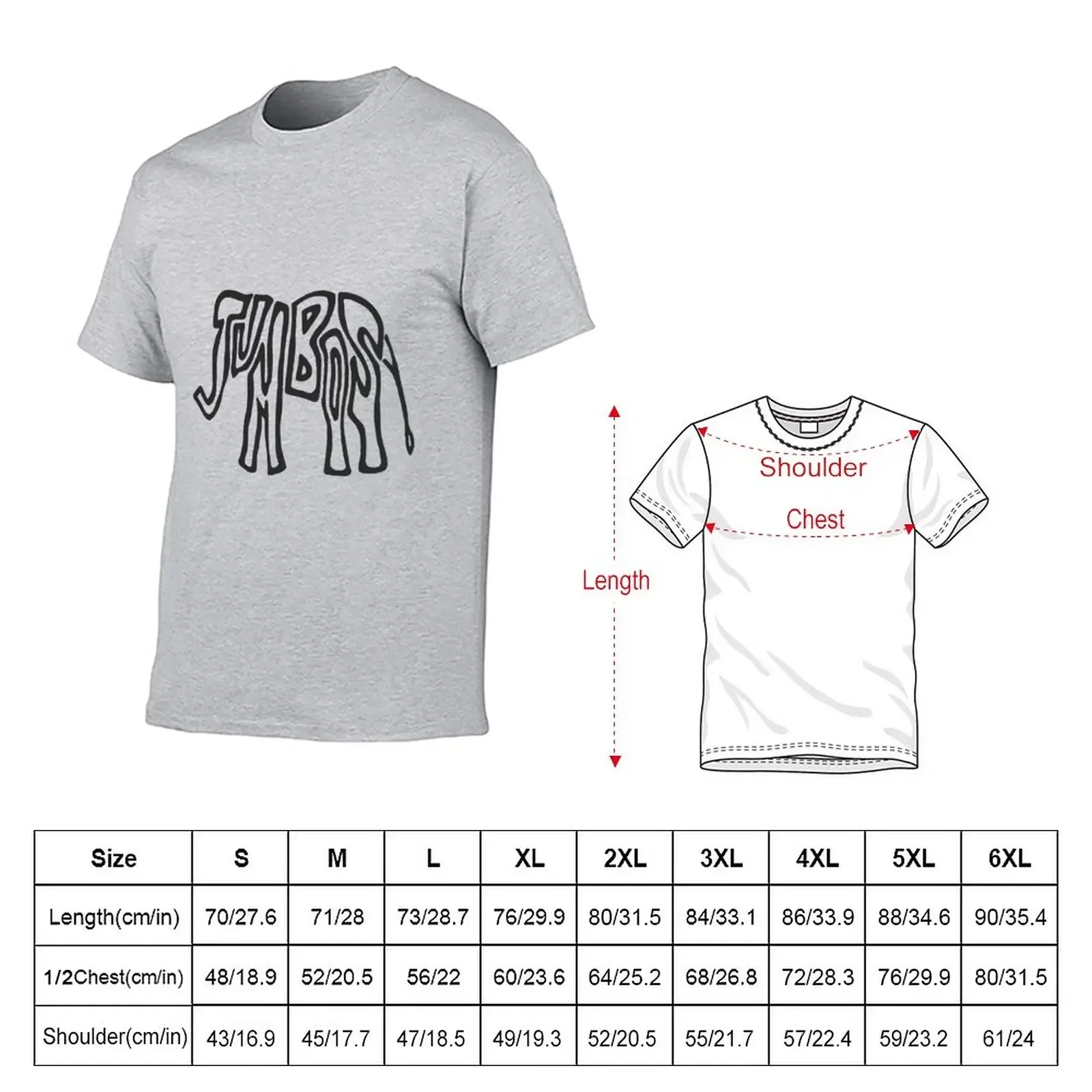 Tufts Jumbos T-Shirt kawaii clothes boys animal print baggy shirts anime clothes mens designer clothes