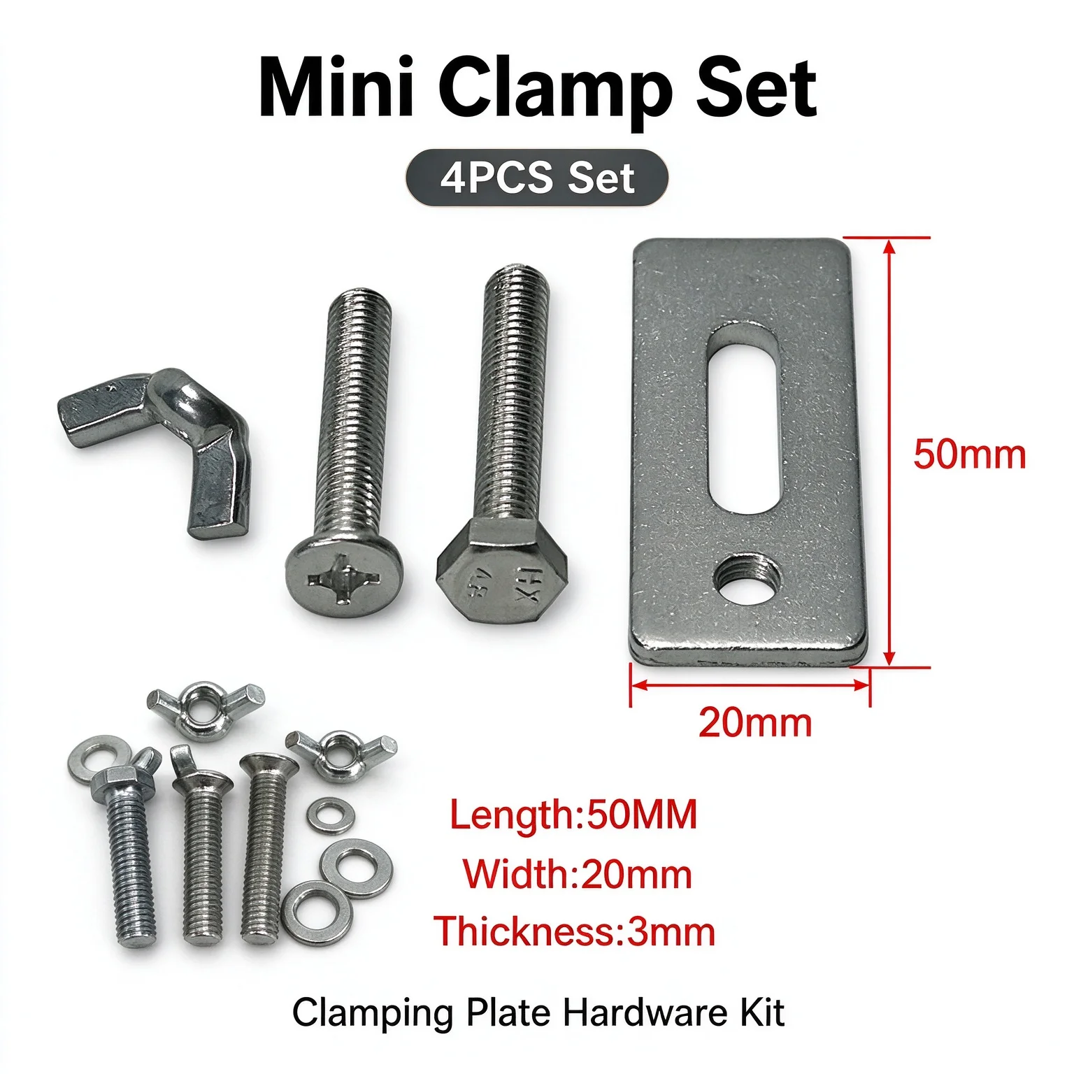 Mini Metal Clamp Plate 4pcs/Lot Work Table Engraver Fastening Platen Router Fixture for DIY CNC Woodworking