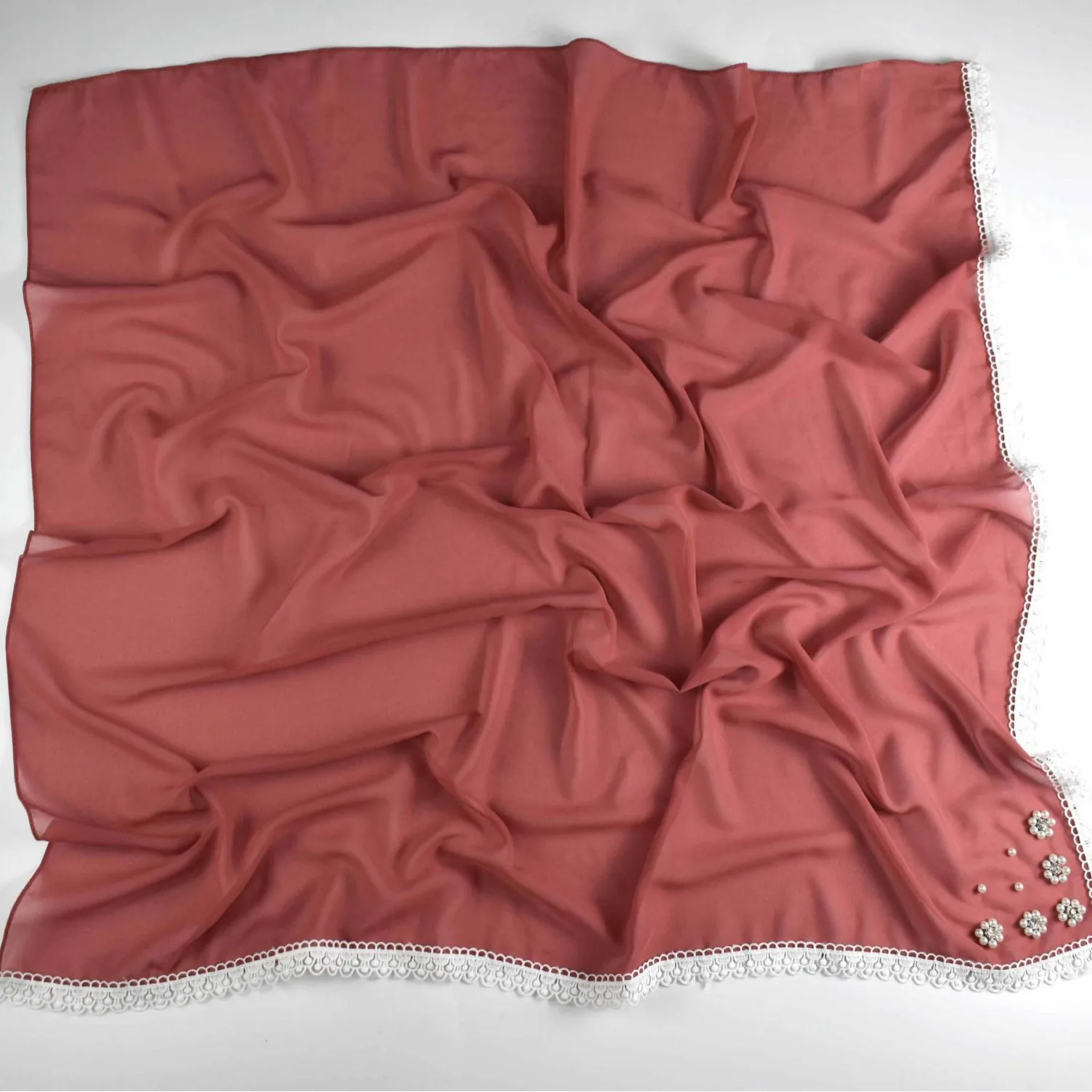 

90x90cm Square Scarf Muslim Beads Flower Hijab Bubble Pearl Chiffon Turban Women Shawls Wrap Bandanas Headband Kerchief Turbante