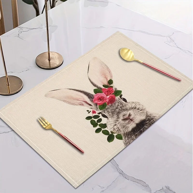 مفارش كتان مطبوع لعيد الفصح ، ديكورات الأعياد ، ديكور الغرفة ، ديكور المشهد ، هدية