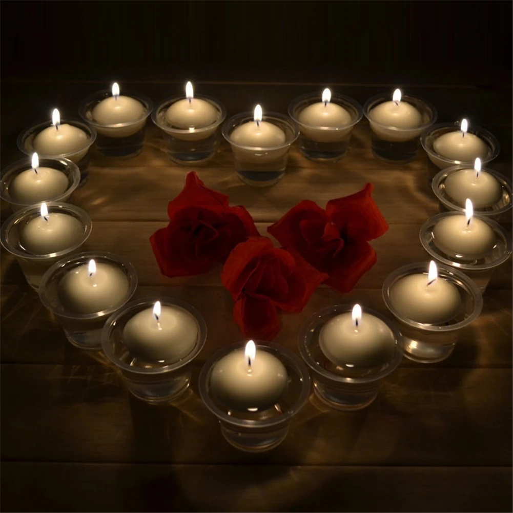 10Pcs/Lot Romantic Floating Candles Round Shape Water Floating Candle Wedding Event Birthday Party Decoration