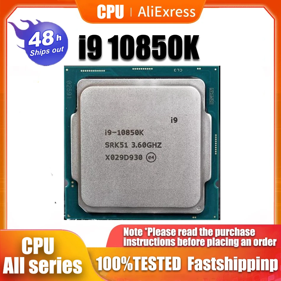 USED  Core i9 10850K 3.6GHz 10-Core 20-Thread CPU Processor L3=20MB 125W LGA 1200