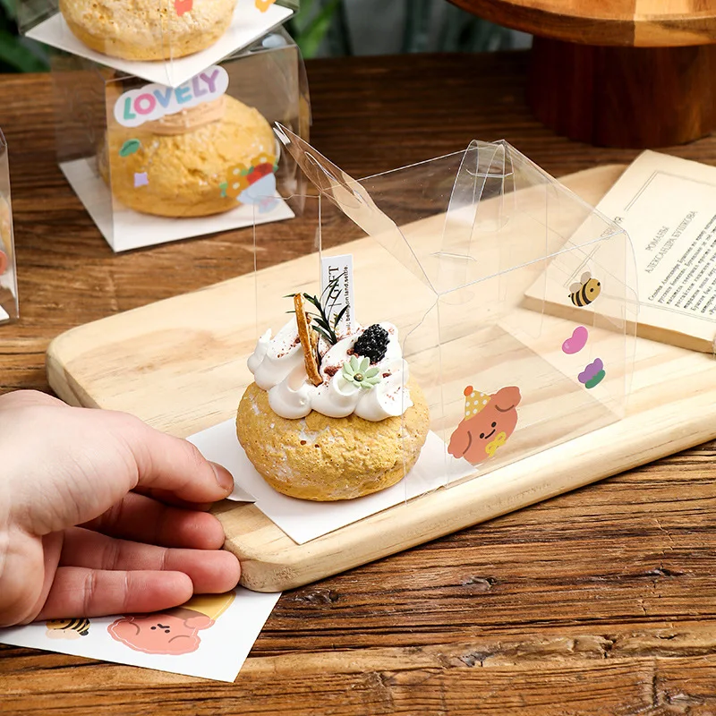 

Disposable Plastic Handheld Transparent Cake Pastry Box Fruit Choux Paste Paaging Small Cake Sweet Baking Kitchen Tool