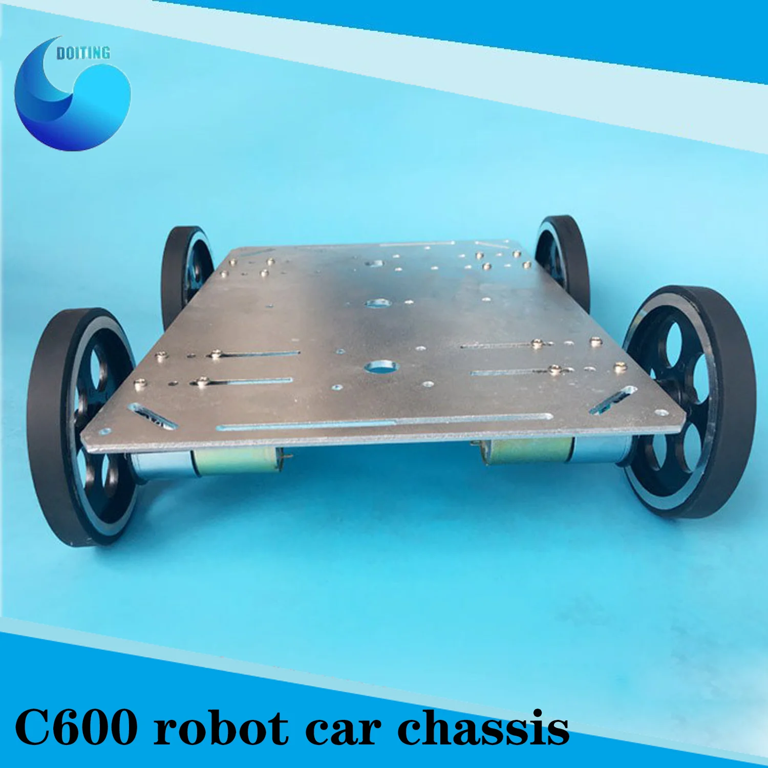 

C600 Metal Robot Car Chassis Smart Wheeled Vehicle Large Load with Four Carbon Brush Motor Remote Control DIY Toy