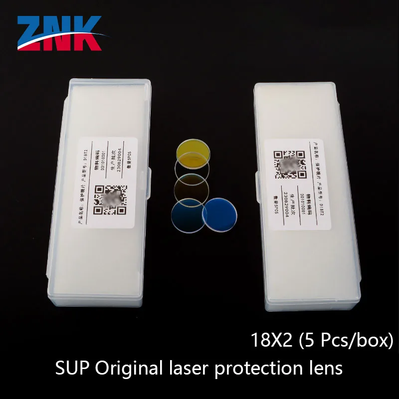 5 Pcs/box ZNK Laser CQWY Original Laser Protective Lens 18*2mm Protective Windows Lenses For SUP Laser Welding Gun Quartz Lens