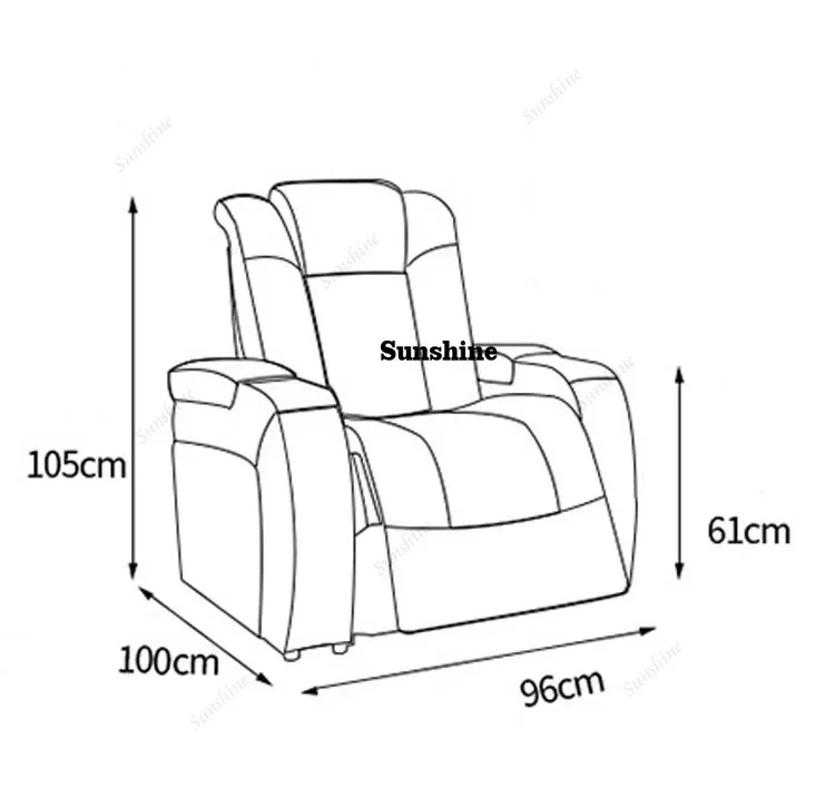 White Color 3seater Electric Cinema Sofa Home Theater Furniture Cinema Interior Home Theater Laydown Table Recliner Sofa ChairY