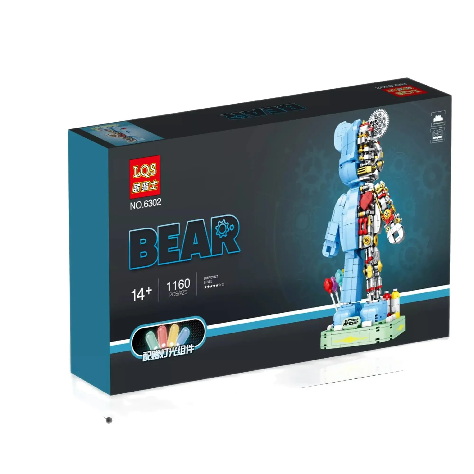 Mesin Beruang 3D Model setengah tubuh Robot blok bangunan batu bata desainer koleksi mainan Bearbrick Set hadiah anak-anak