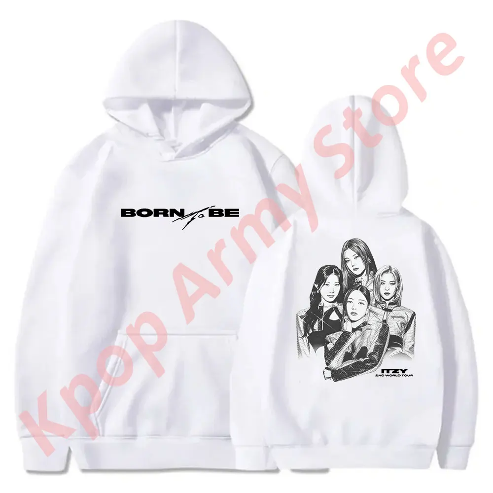 

Kpop ITZY Born To Be Photo Hoodies 2024 World Tour Merch Streetwear Women Men Fashion Hooded Sweatshirts