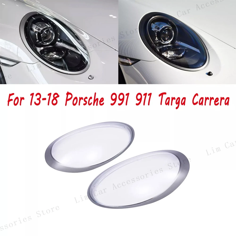 

Для Porsche 991 911 Targa Carrera 2013-2018 крышка передней фары прозрачный абажур лампы фары стеклянный корпус линзы