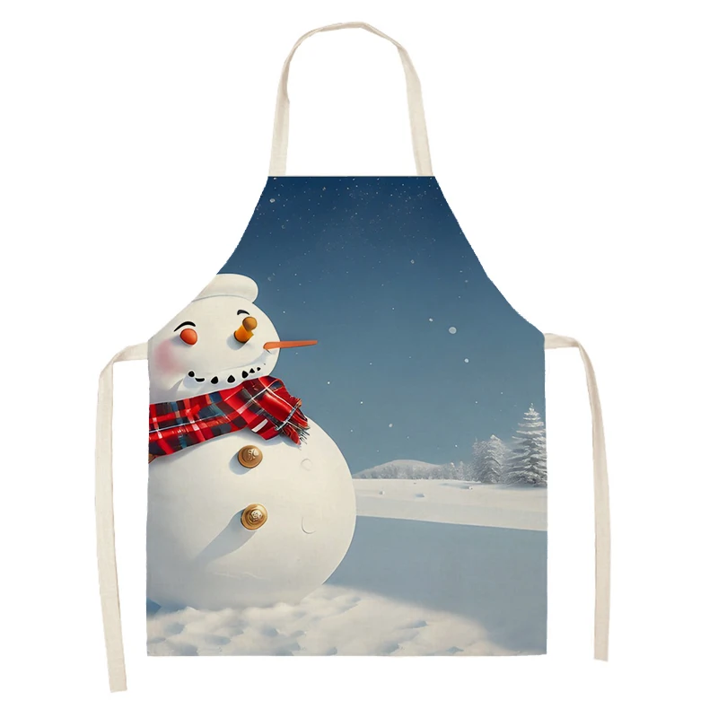 Women's kitchen apron Linen man Children's Big size Child girl Waterproof funny Half Work Coffee art winter Merry Christmas image 3