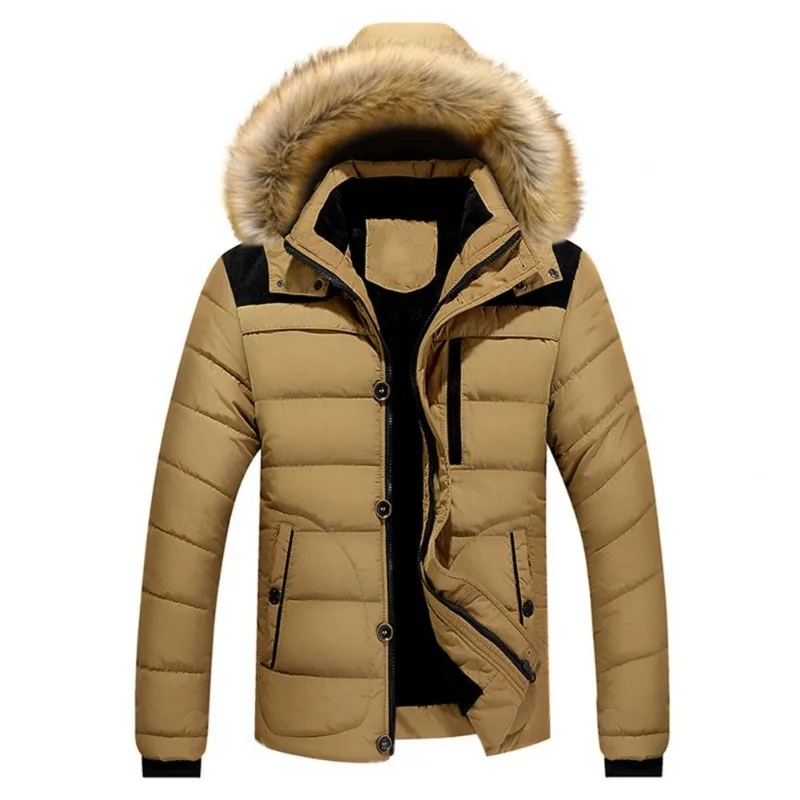 Jaqueta Puffer de gola alta masculina, casaco, Parkas quentes, streetwear, extra grossa, altamente acolchoada, à prova de vento, gola alta, inverno