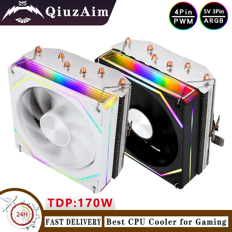 

Совместимая установка LGA115x 1200 1700 2011 x79 x99 2066 Процессор AMD am3 am4 Горизонтальный 4/6 охладитель тепловой трубки Вентилятор ARGB 120 мм