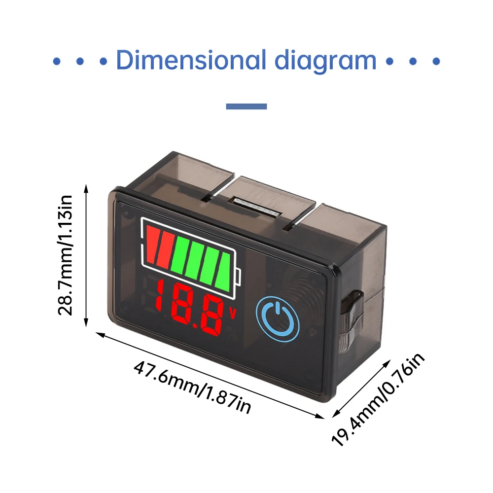 DC 8~100V LED Digital Voltmeter High Precision Anti-Reverse Connection Acid Battery Lithium Universal Battery Capacity Indicator