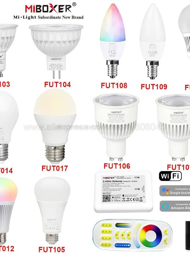 MiBoxer 2.4G RF LED-lamp MR16 GU10 E14 E27 LED-lamp 4W 5W 6W 9W 12W RGB + CCT LED-spotlamp Draadloze afstandsbediening WiFi APP-bediening - afbeelding 2