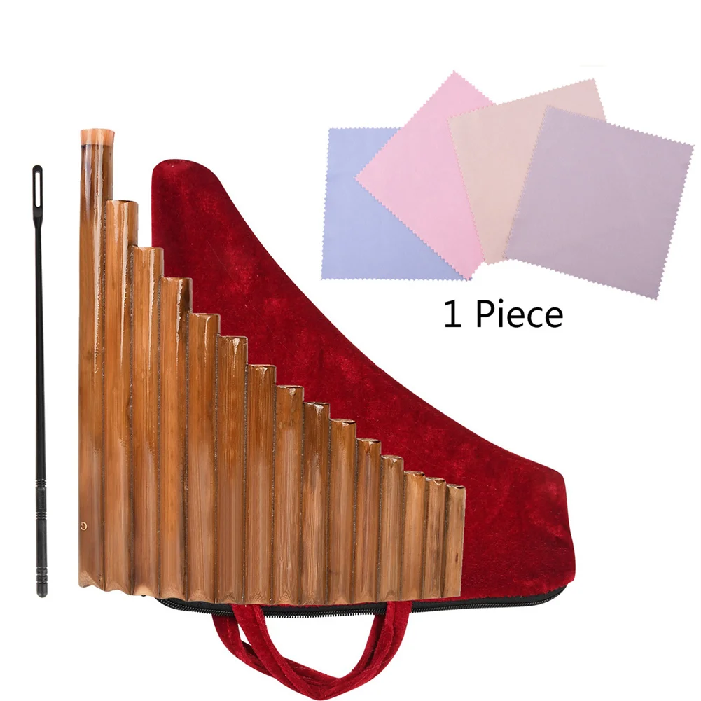 

Panpipe Pan Flute G Key 15 труба с чистящей тканью для начинающих и студентов с чистящим стержнем с мягкой сумкой