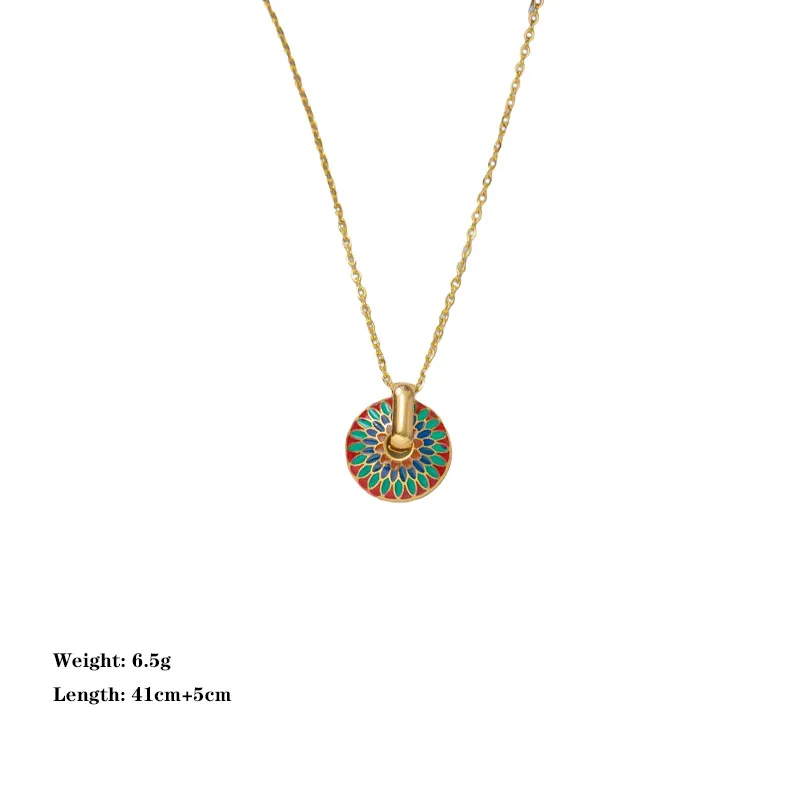 Kitykiss Vintage Enamel Earrings Necklace Handmade Fashion Jewelry Gifts for Women