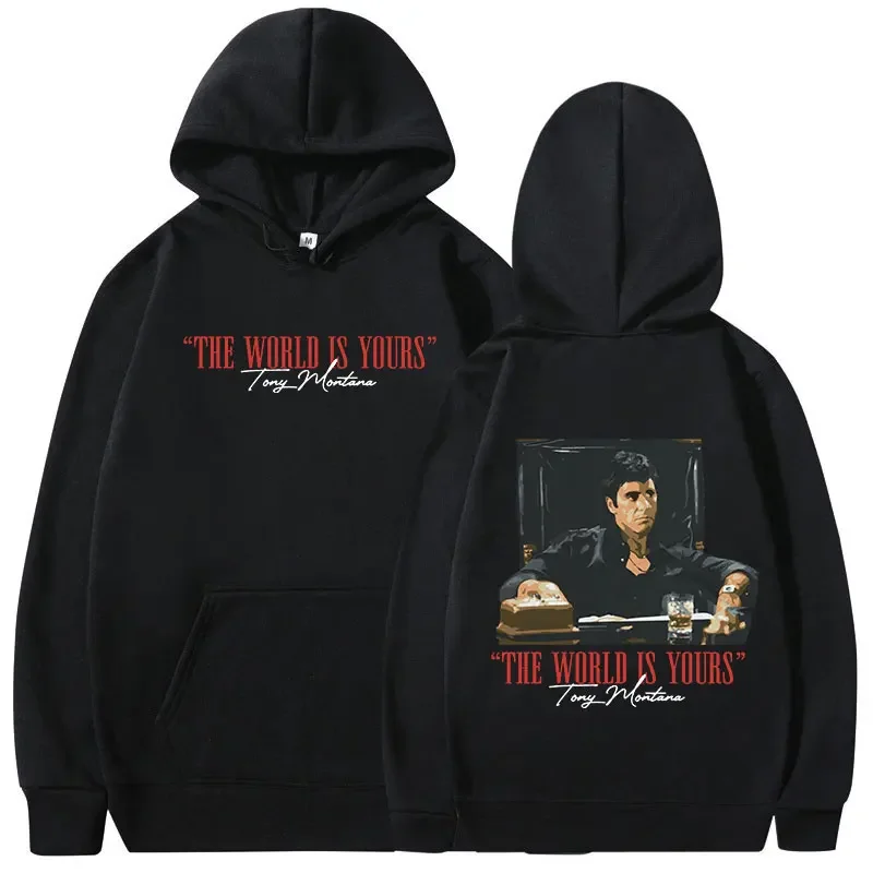 Sudaderas con capucha clásicas para hombre y mujer de la película de Scarface, jerséis góticos retro, sudaderas, el mundo es tu Tony Montana
