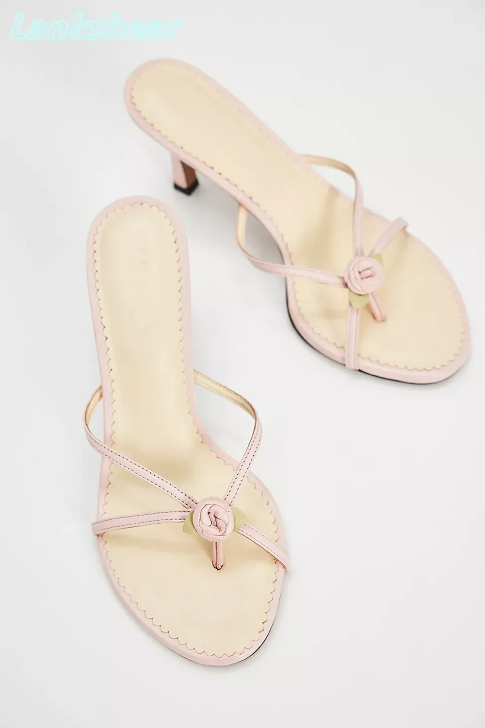 

Круглые тапочки с открытым носком и розовыми цветами, с разрезом на носке, с перекрестным ремешком, женская обувь на тонком высоком каблуке, летняя роскошная сексуальная обувь для девочек, новинка 2023 г.