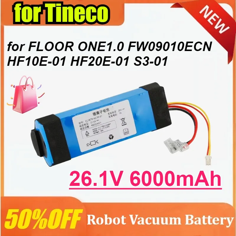 

26.1V 6000mAh for Tineco FLOOR ONE1.0 FW09010ECN HF10E-01 HF20E-01 S3-01 Floor Scrubber Accessories Parts