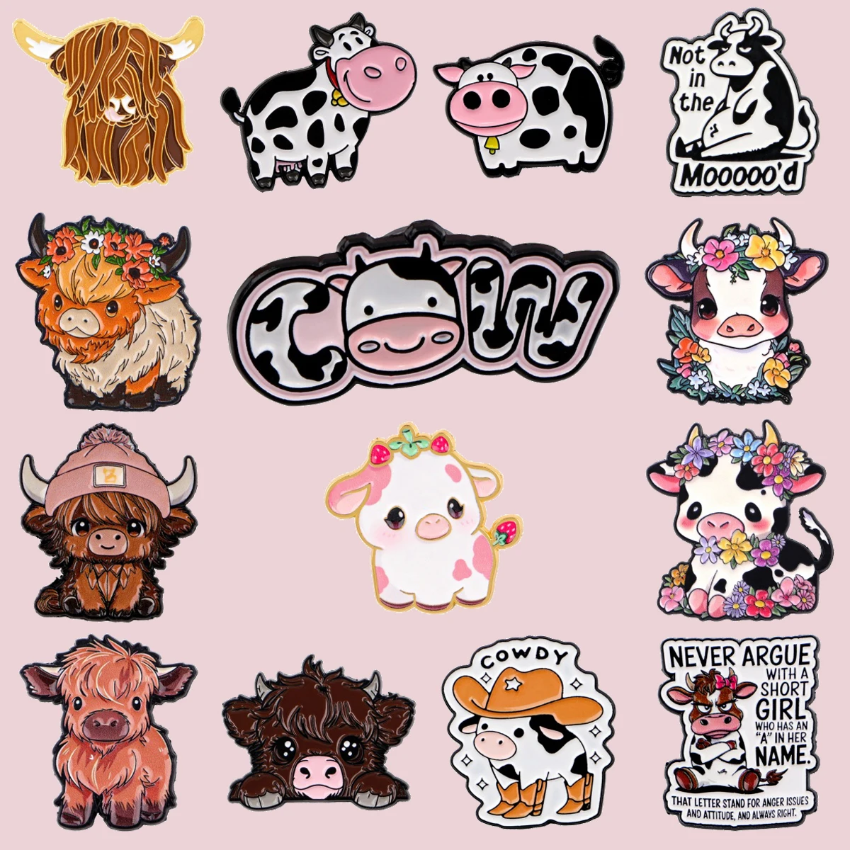 

Kawaii Cow Enamel Pin Highland Cow Pin Badge on Backpack Women's Brooch Lapel Pins Costume Accessories Fashion Jewelry Gifts