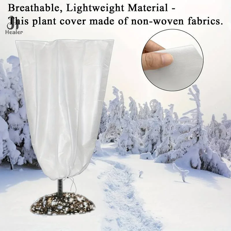 4Pcs Frost Cloth Covers With Drawstring For Shrub For Outdoor Adjustable Drawstring Plant Protector Winter Plant Protection Set
