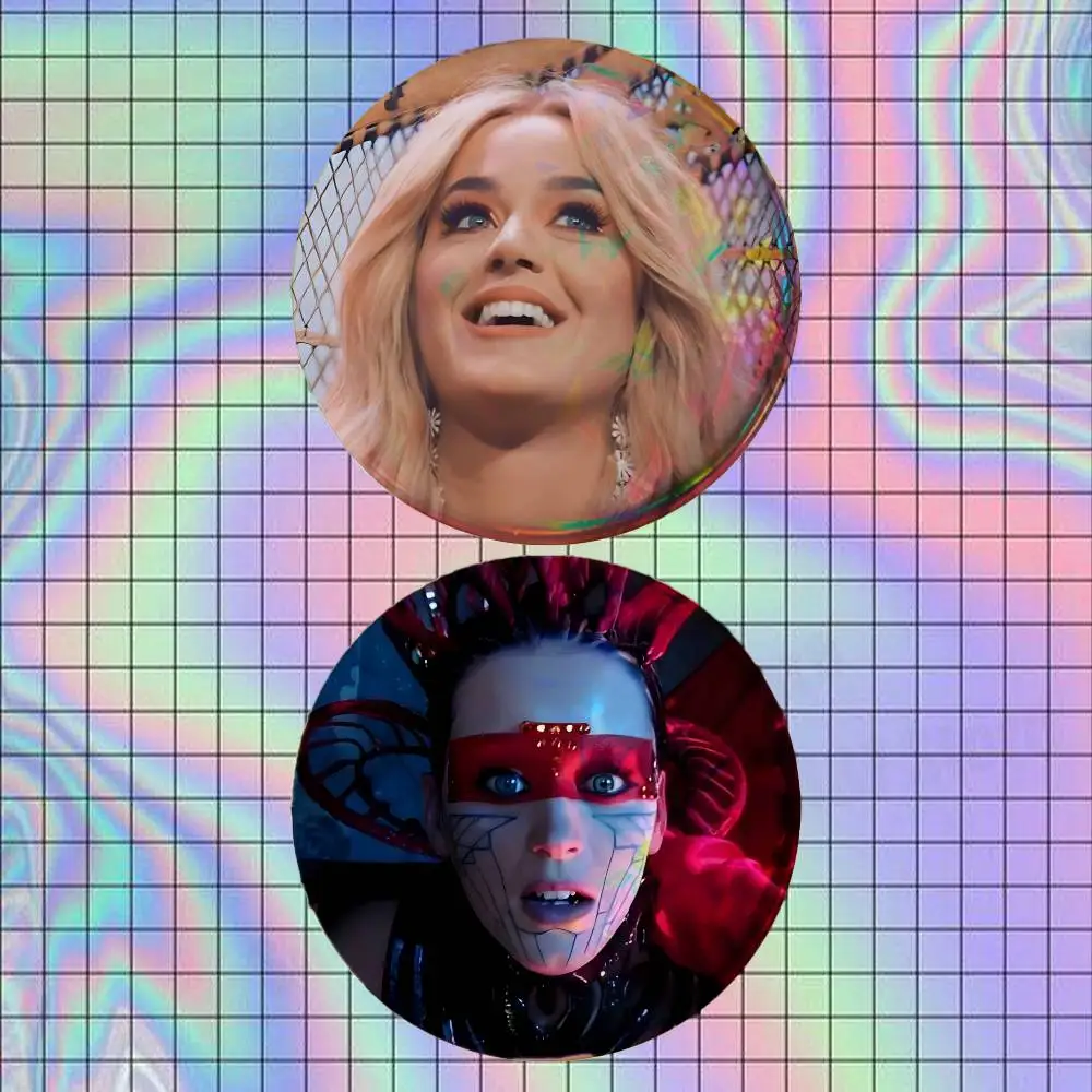 Buring Singer K-Katy P-Perry 2-piece set Pin Backpack Clothes Jewelry Accessories Round Brooch Button Badge Fans Collection Gift