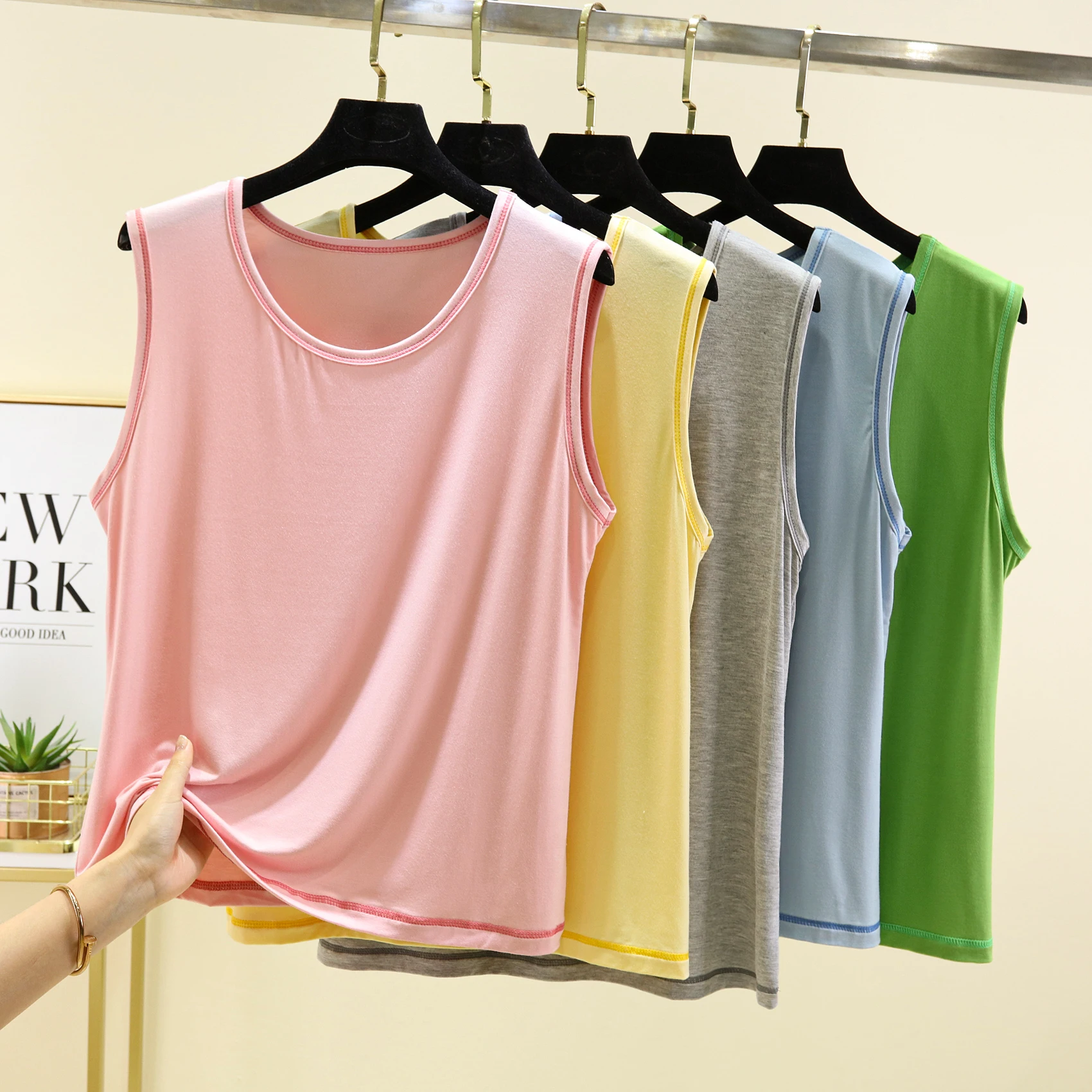 مشروط تانك القمم المرأة الصيف رقيقة Svel حزام عادية فضفاض حجم كبير قاعدة التخسيس irt ملابس خارجية مريحة للتنفس #2