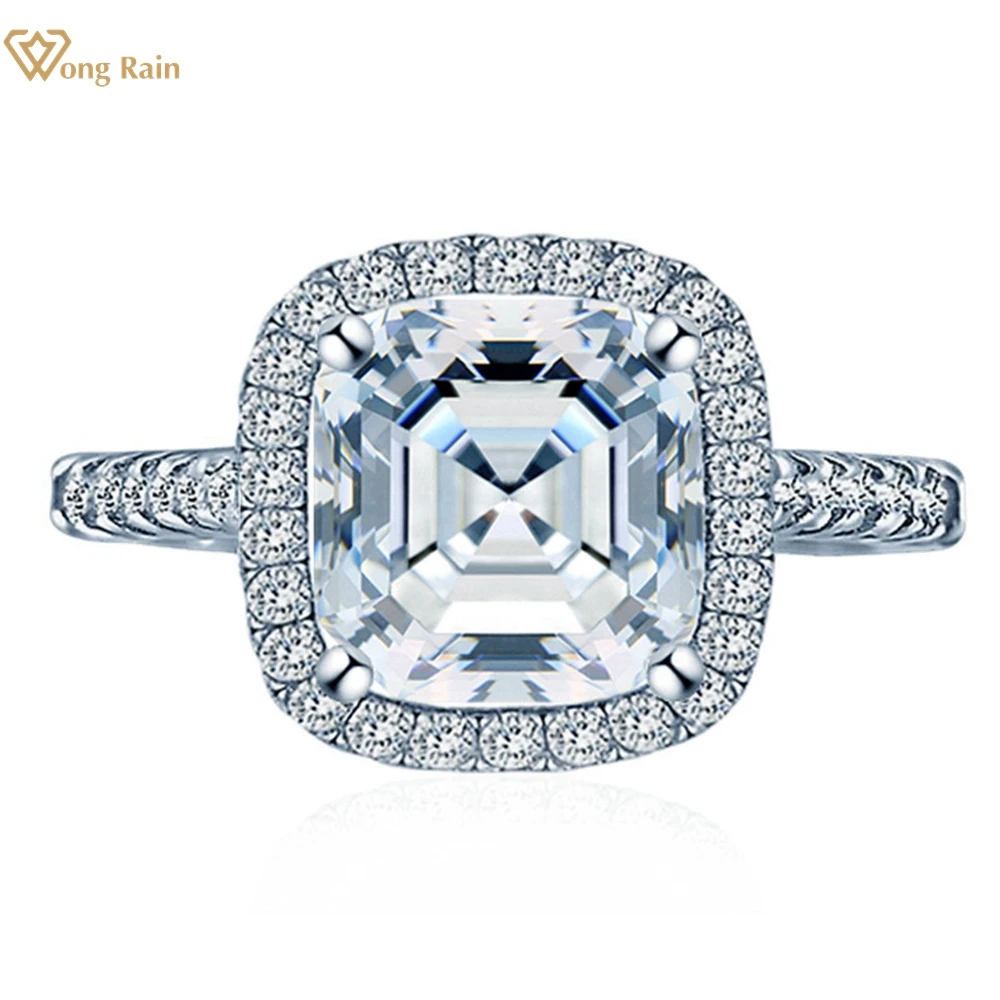 

Wong Rain Стерлинговое Серебро 925 пробы 3EX VVS1 D Цвет Asscher Cut 2CT Настоящие Муассанит Бриллианты Свадебные Обручальные Кольца Изысканные Ювелирные Изделия