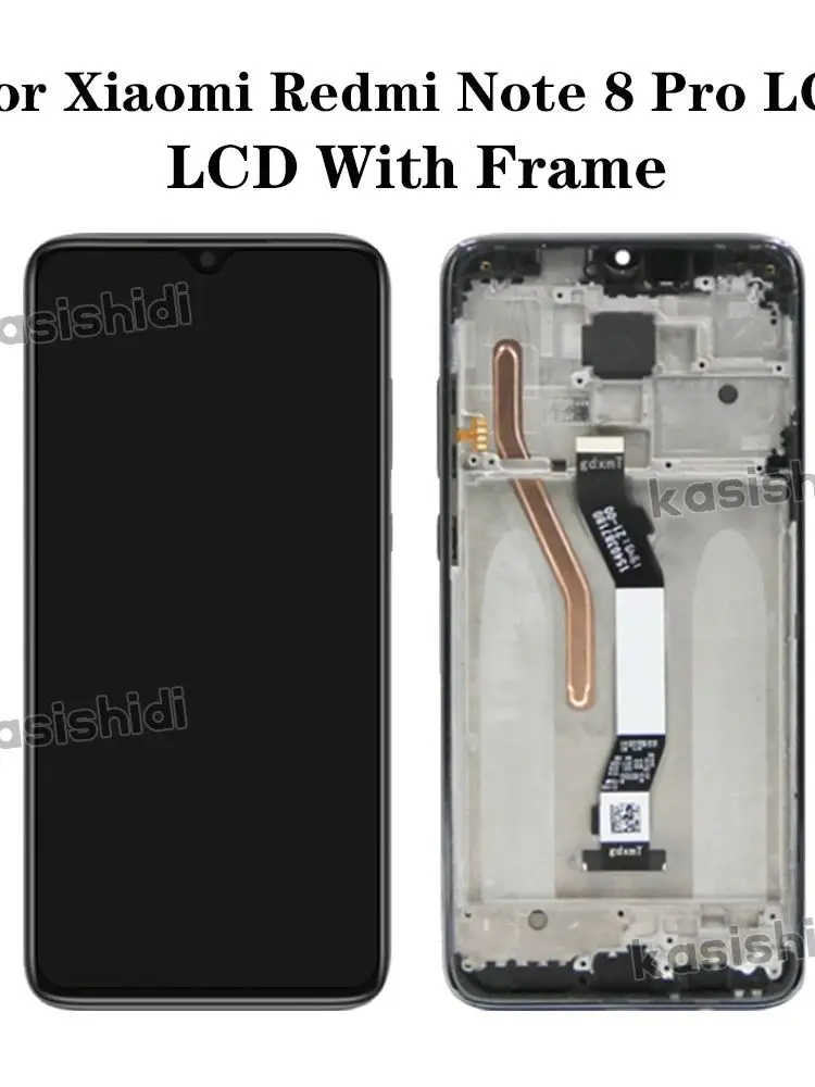 6.53\'\' AAA+ For Xiaomi Redmi Note 8 Pro 2015105 M1906G7I LCD Display With Frame Touch Screen Digitizer Assembly Replacement