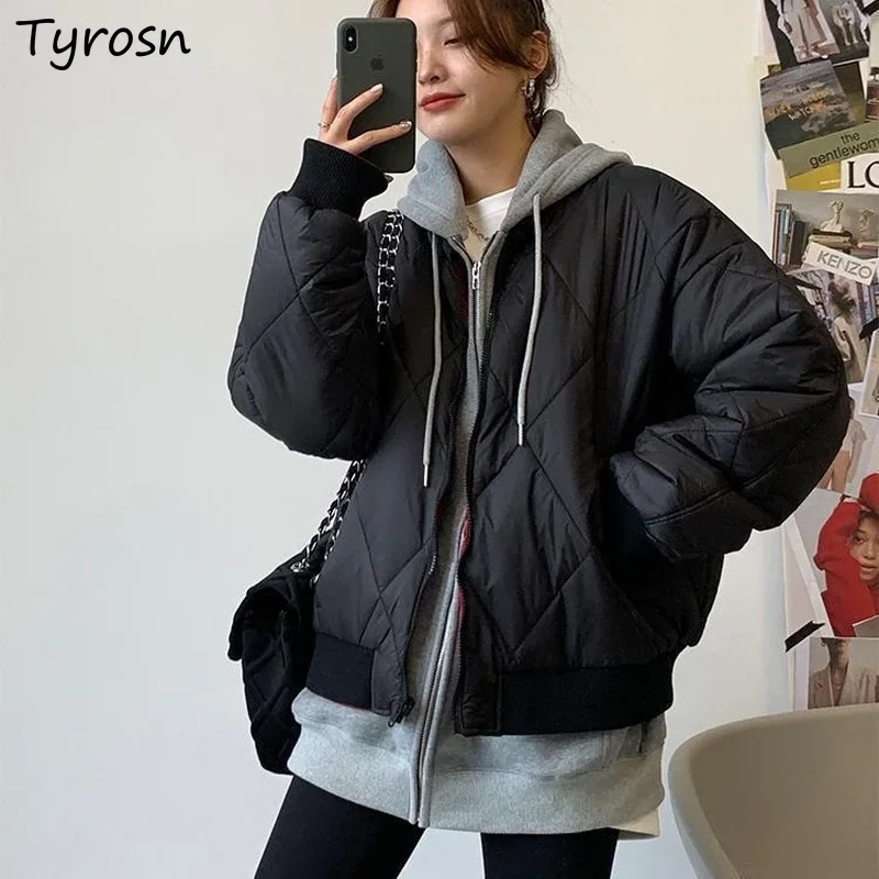 

Женские зимние утепленные куртки, двусторонняя одежда, Ulzzang, уличная одежда на молнии, модные винтажные пальто унисекс, хлопковая верхняя одежда, Ins
