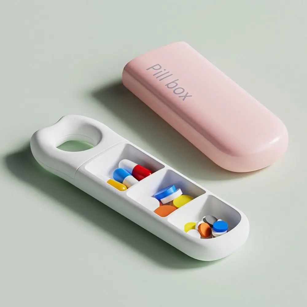 Practical Mini 3 Grids Pill Box Sealed Moisture-Proof Pill Storage Box with Lids Dust-proof Pill Organizer for Home