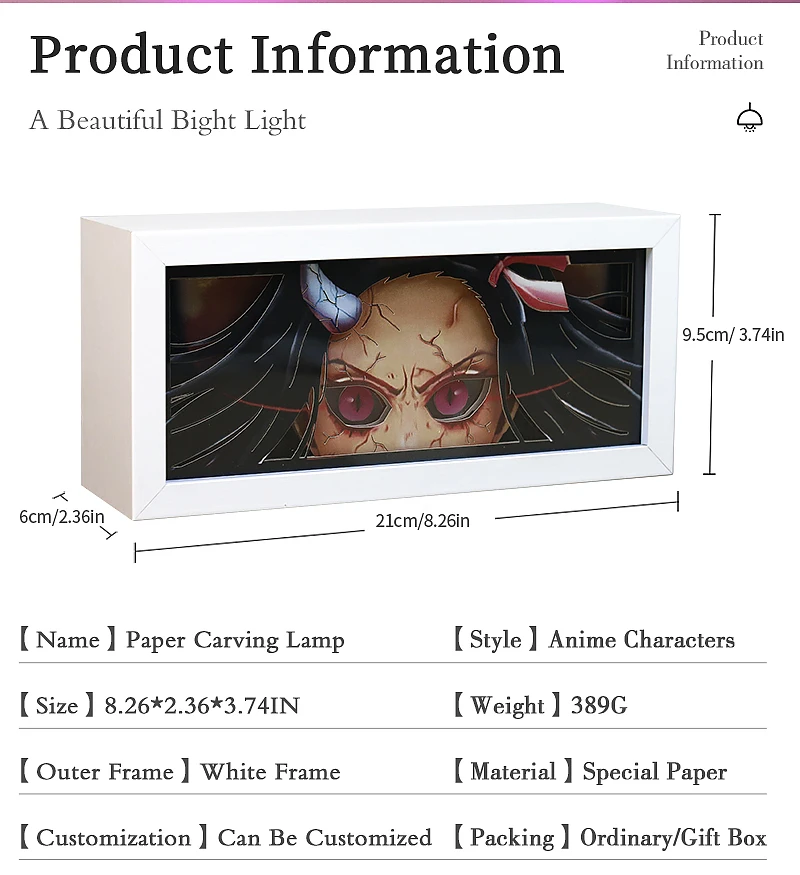 Imagem -04 - Anime 3d Shadow Led Light Box Baby Night Lamp Olhos e Rosto Lâmpada de Escultura a Laser Usb Decoração do Quarto Presente de Aniversário