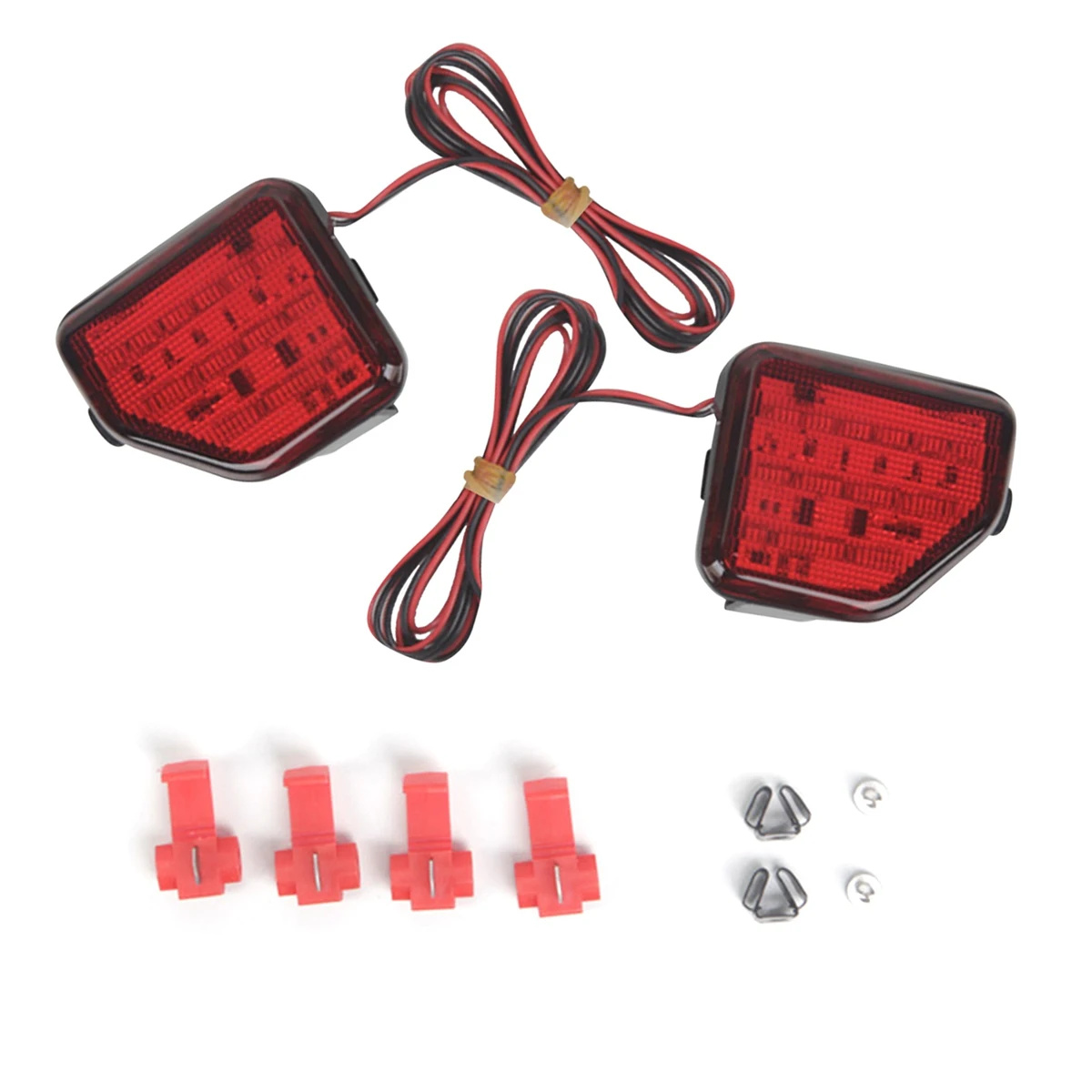 2Pcs LED Rear Bumper Reflector for Jeep Wrangler JL 2018-2022 Tail Light LED Side Marker Lamps Red Lens