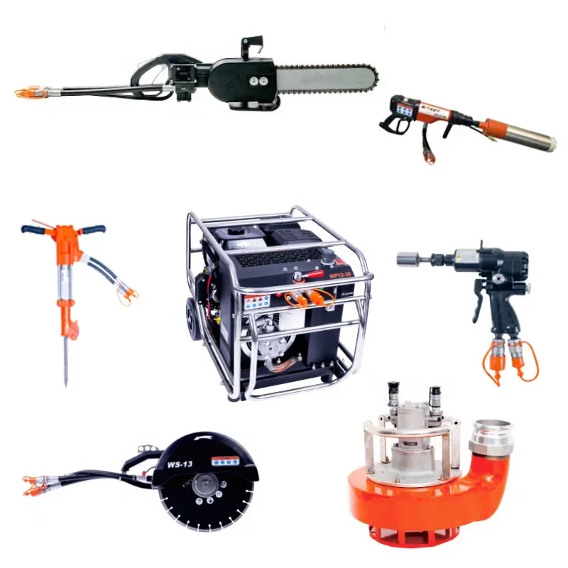 Emergency concrete demolition tool set, disc saw cutting chain saw set