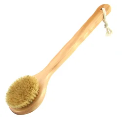 Soft Bristles Shower Brush Exfoliating Body Massage Natural Wooden Handle Brush Woman Man Skin Care Body Massage Brush