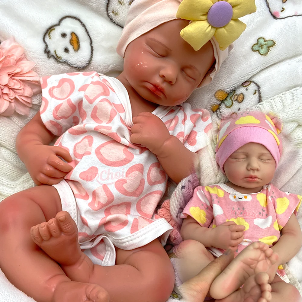 20" Lifelike Silicone Reborn Baby Doll Loulou Handmade Painted Soft Toddler Doll Girl/Boy For Collectors And Kids Christmas Gift