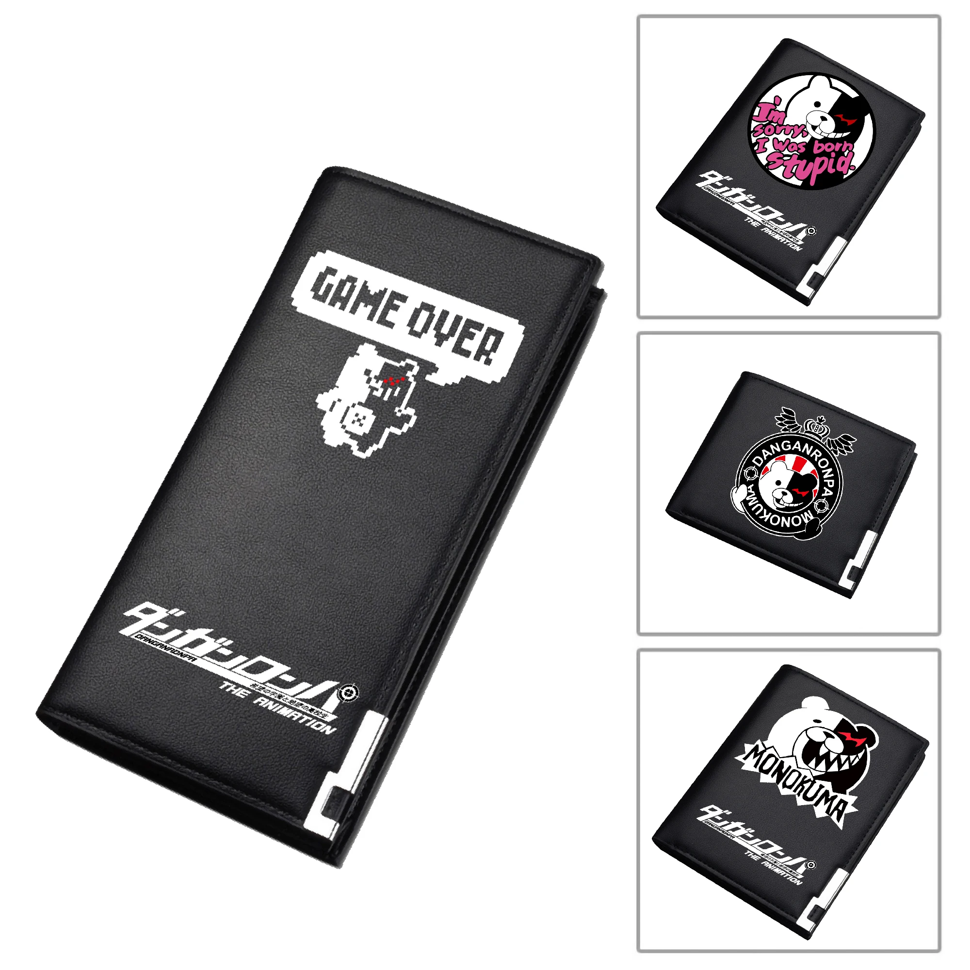 

Новинка 2019 г., длинный женский кошелек Danganronpa: Trigger Happy Havoc с рисунком, Kawaii недорогой кошелек для мелочи Monokuma, короткий кошелек, ID держатель для карт