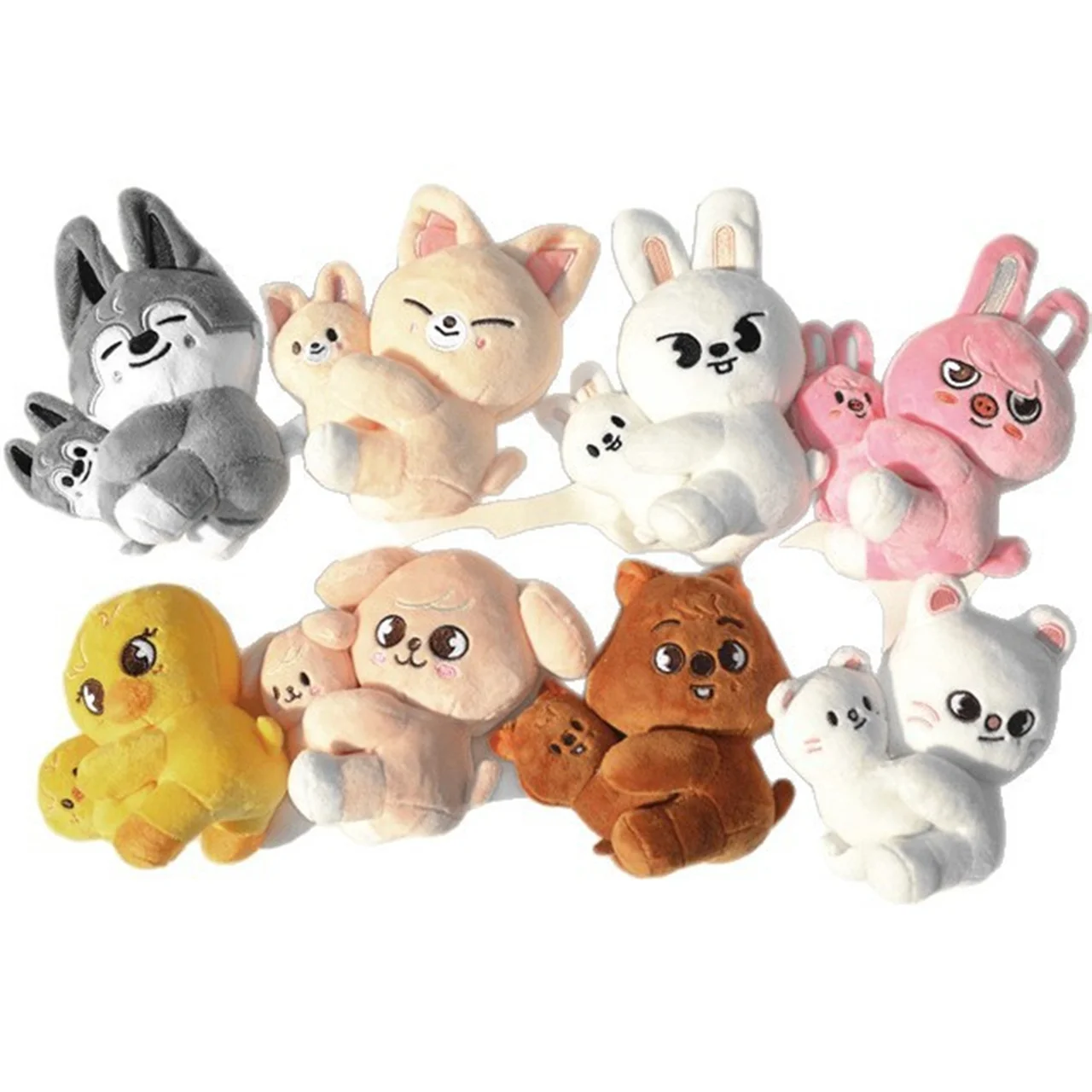 SKZOO – porte-clés en peluche, poupée de taille magnétique, Attraction magnétique tenant les enfants Felix HyunJin Jisung Chan Seungmin, cadeaux pour Fans