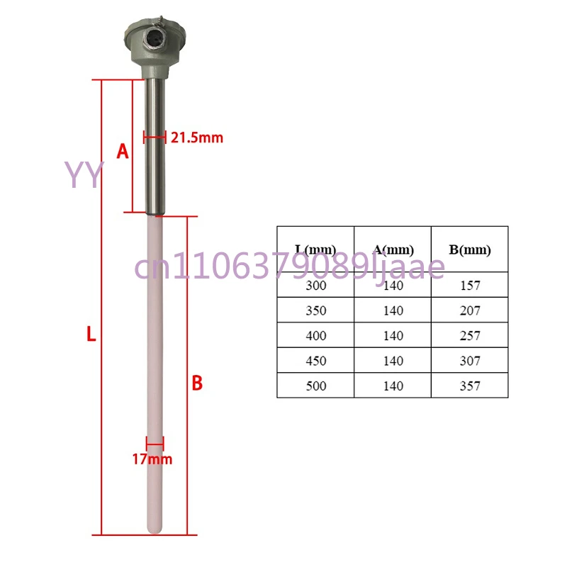 

WRN132 temperature sensor,Ceramic thermocouple temperature probe,K type 0-1300 degrees 150mm stainless steel protection tube