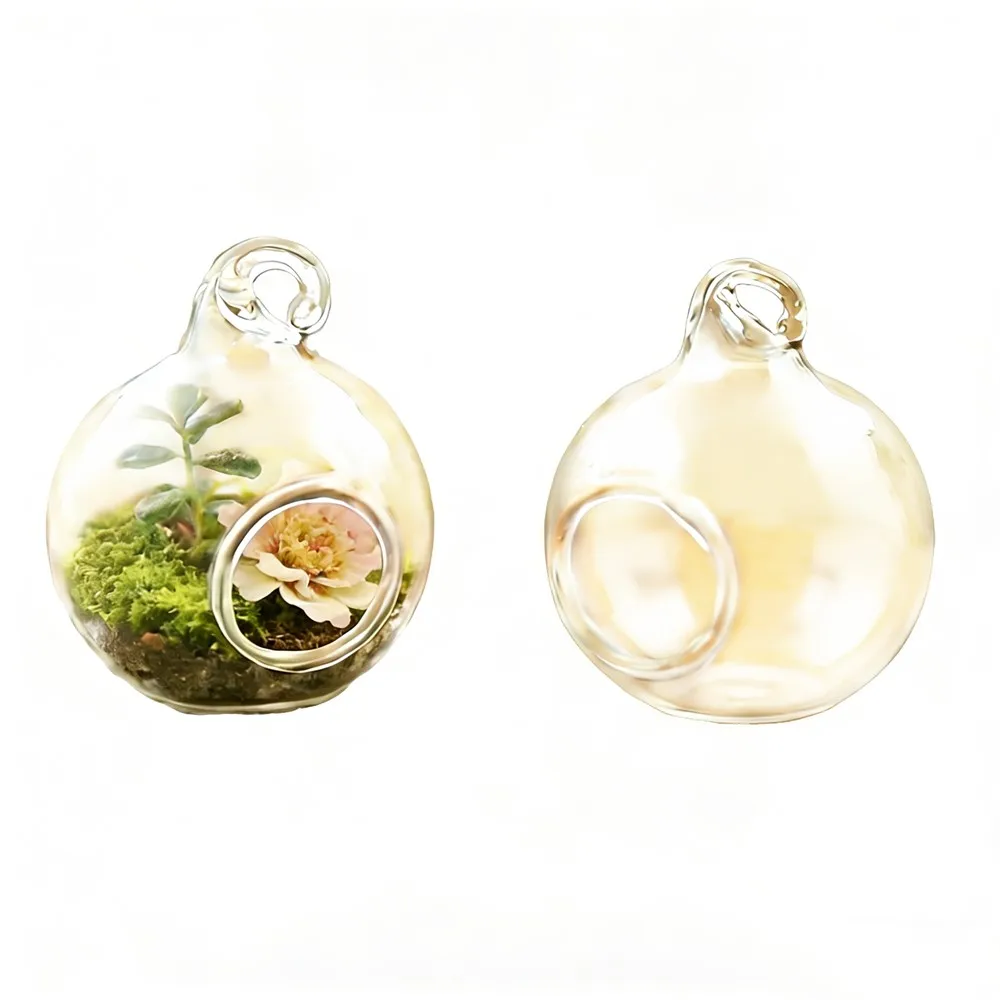 5pieces 25*30mm Micro Landscape Ecological Glass Bottle Glass Pots jewelry Glass Bottle Moss DIY Glass globe pendant