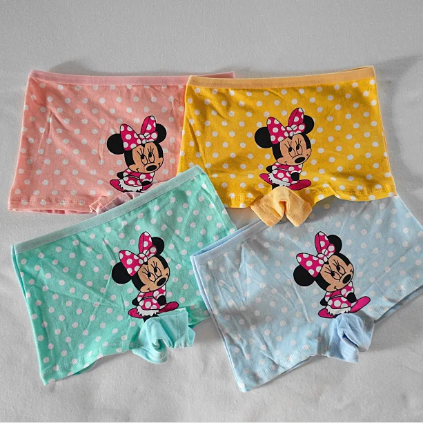 4PCS/Lot Cotton Kids Girls Minnie Lovely Baby Underwear Cartoon Children Underpants Girl Soft and comfortable