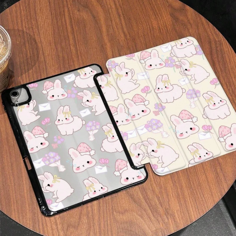 Tri-fold Funda for 2021 10.2 7/8/9 Generation IPad Air 5 Air 4 10.9 Cute Cartoon Doodle Protective Cover Ipad 2017 2018 9.7inch