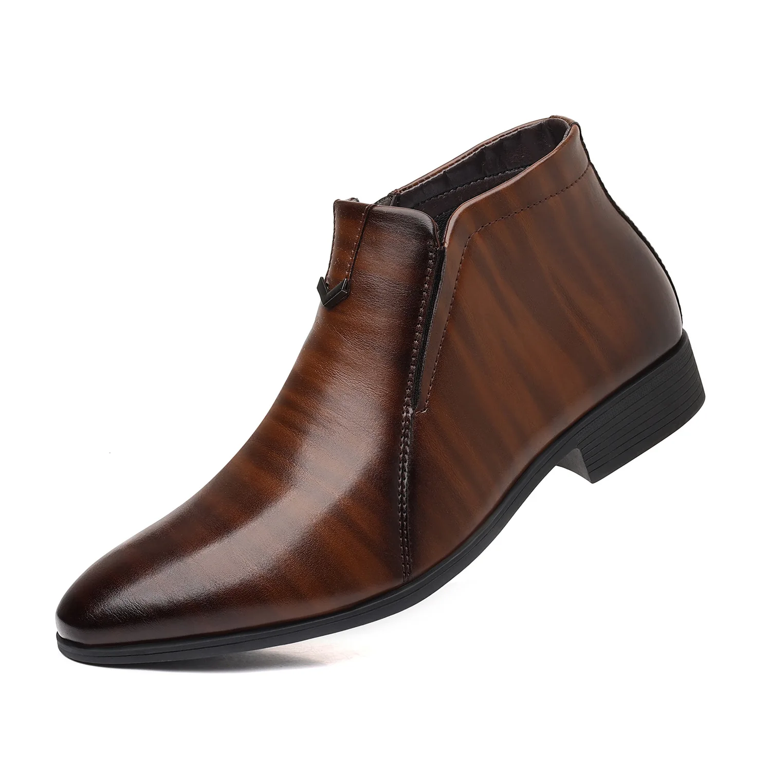 Men Ankle Boots Luxury High-top Men Leather Shoes High Quality Non-Slip Motorcycle Boots Fashion Zipper Men Boots 2025 - Image 5