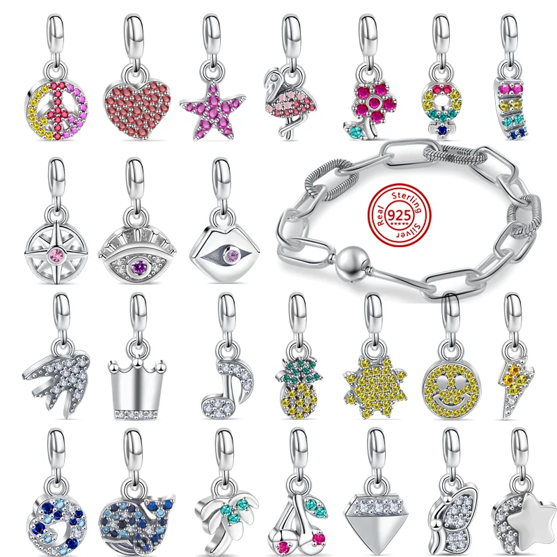 

Me Series 925 Sterling Silver My Swallow Peace Compass Mini Dangle Charm Beads Fit Original Pandora Me Link Bracelet Making DIY