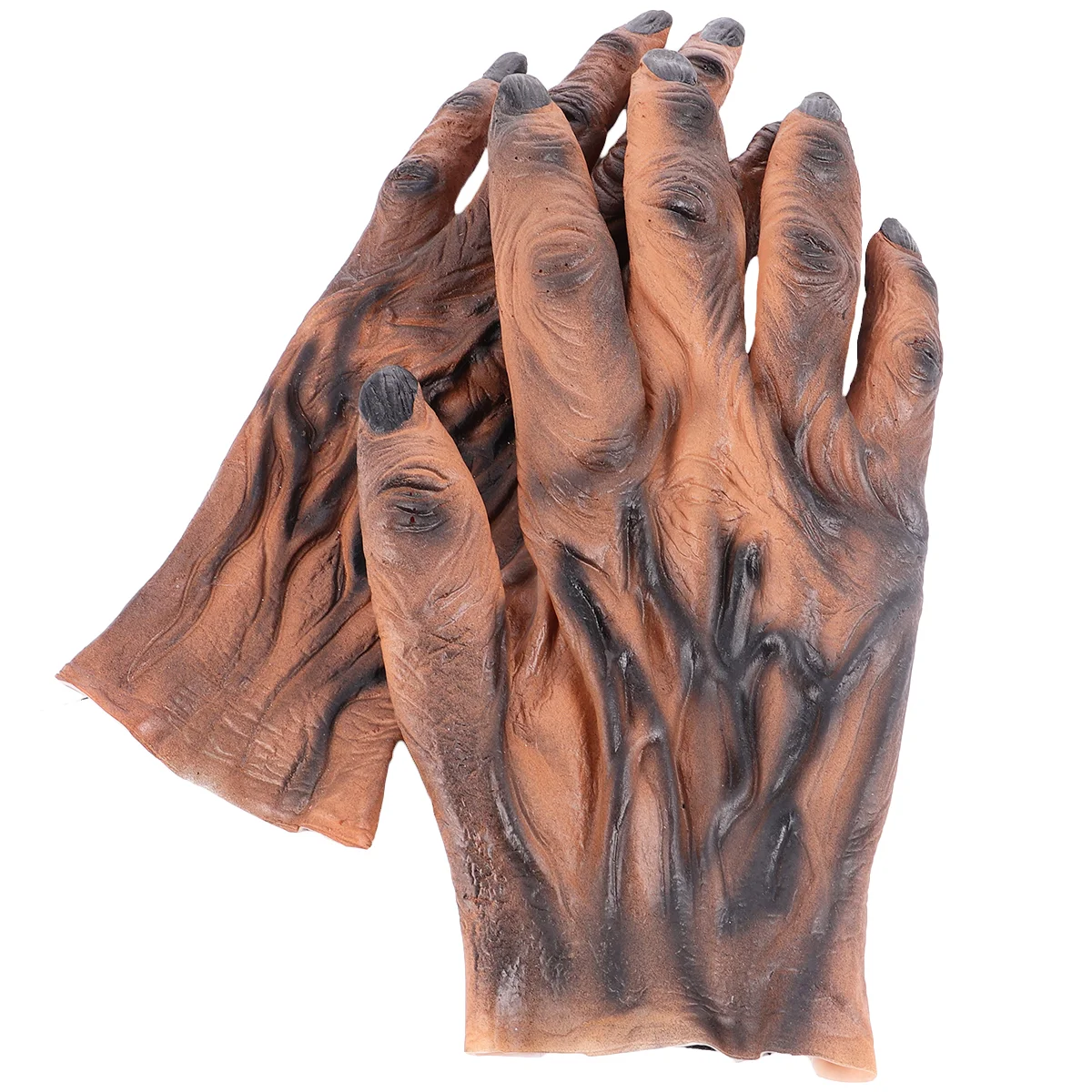 1 Pair Halloween Decoration Cosplay Werewolf Gloves Scary Costume Props (Brown) Halloween Gloves Halloween Scary Props