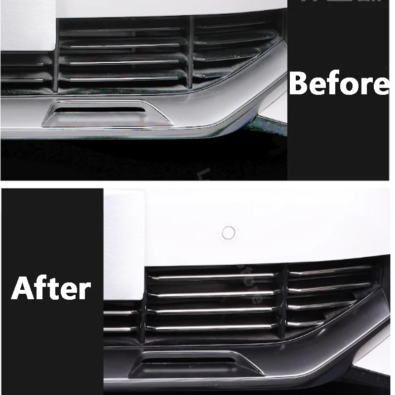 For Trumpchi GAC GS8 2nd Gen 2022-2025 Car Middle Grid Decoration Strip Stainless Steel Middle Grid Exterior Accessories Cover