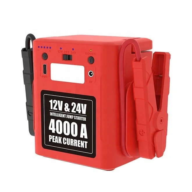 Heavy Duty Truck Pac 4000 Peak Amp Portable Car Battery Charger 12V 24V 40A Bus Jump Starter Emergency Car Booster