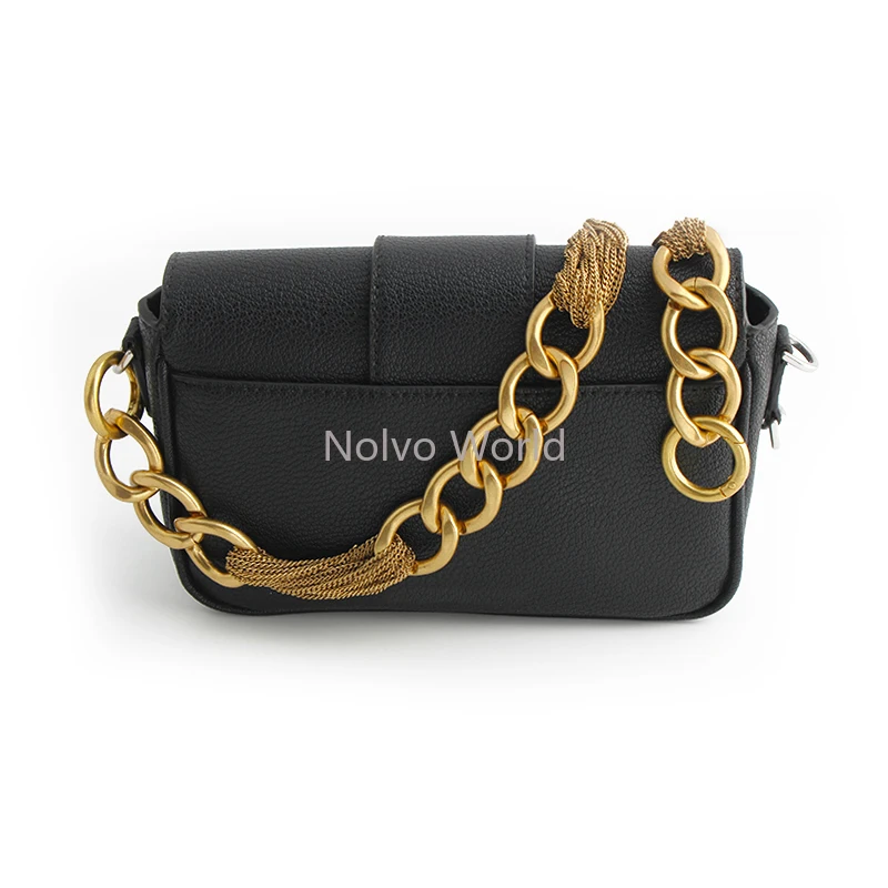 Imagem -06 - Heavy Metal Bolsa Chains com o Ring Satin Gold Shoulder Strap Waist Belt Acessórios Underarm Handbag 24 mm Largura 52cm Comprimento